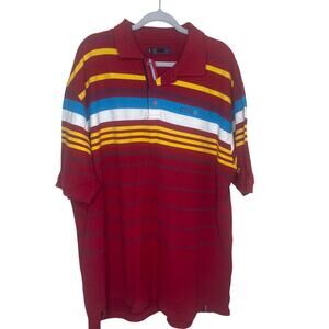 Coogi Mens 100% Cotton Multicolored Striped Polo Size XL***